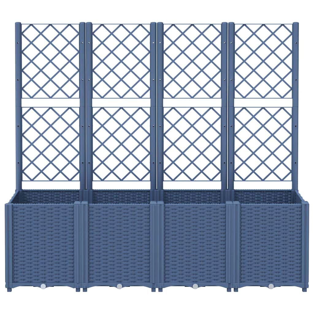 VIDAXL -Pflanzer mit Slatarbeit 160 x 40 x 140 cm Polypropengrau