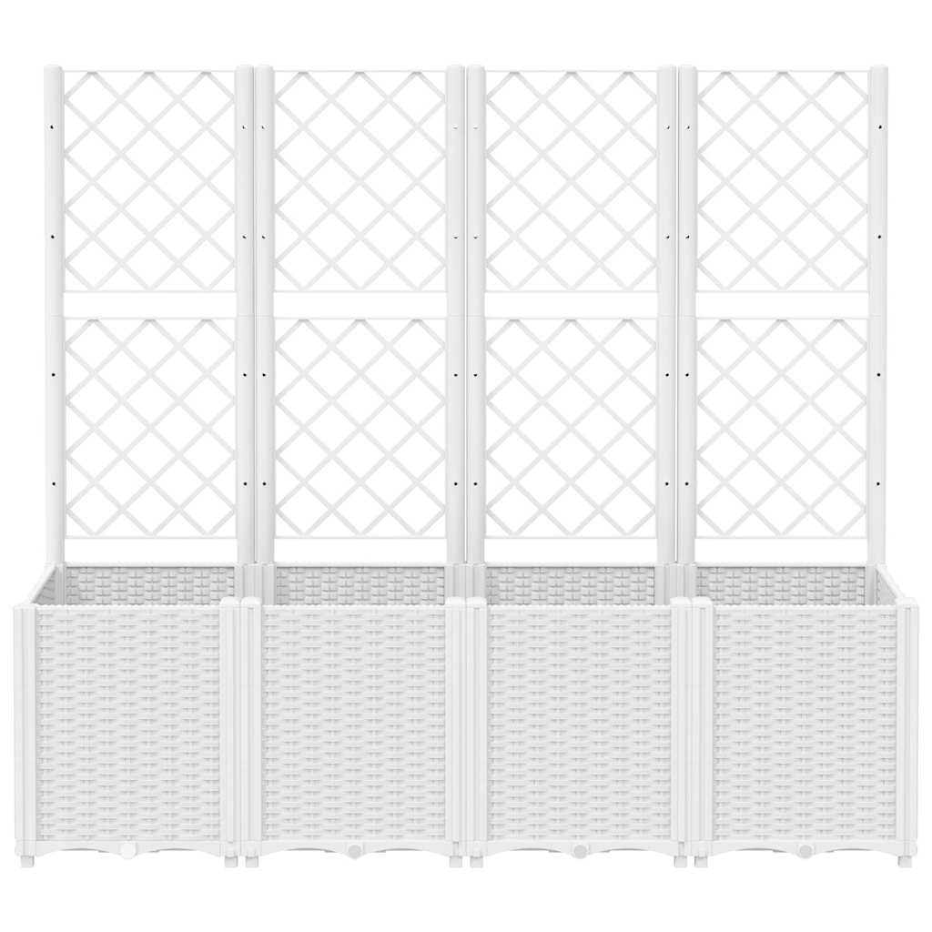 VIDAXL -Pflanzer mit SLAT 160x40x140 cm Polypropen weiß