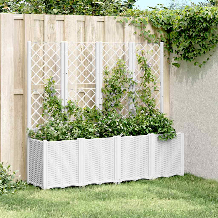 VIDAXL -Pflanzer mit SLAT 160x40x140 cm Polypropen weiß