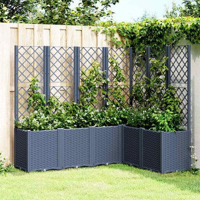 VIDAXL -Planungsbox mit SLAT 160x120x140 cm Polypropengrau