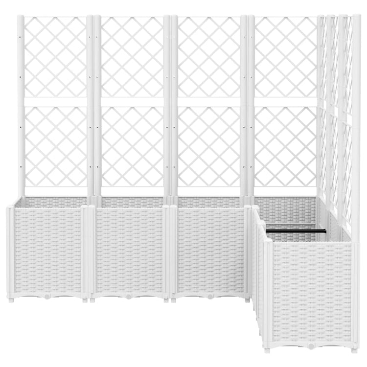 VIDAXL -Pflanzer mit Latwerk 160x120x140 cm Polypropen weiß
