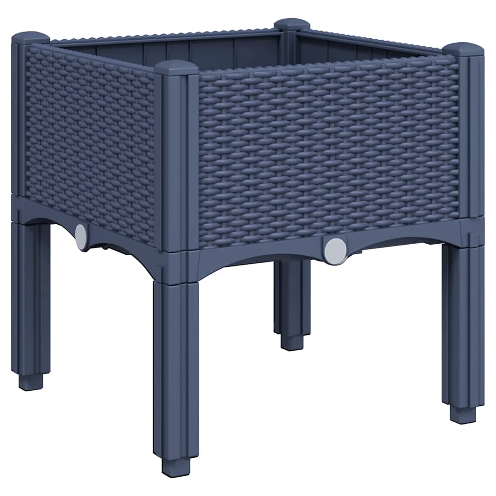 VIDAXL -Planungsbox mit Beinen 40x40x42 cm Polypropengrau