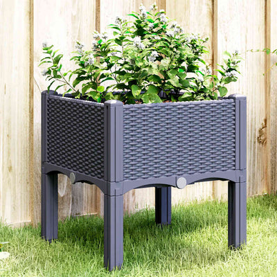VIDAXL -Planungsbox mit Beinen 40x40x42 cm Polypropengrau