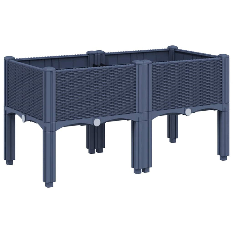 VIDAXL -Planungsbox mit Beinen 80x40x42 cm Polypropengrau