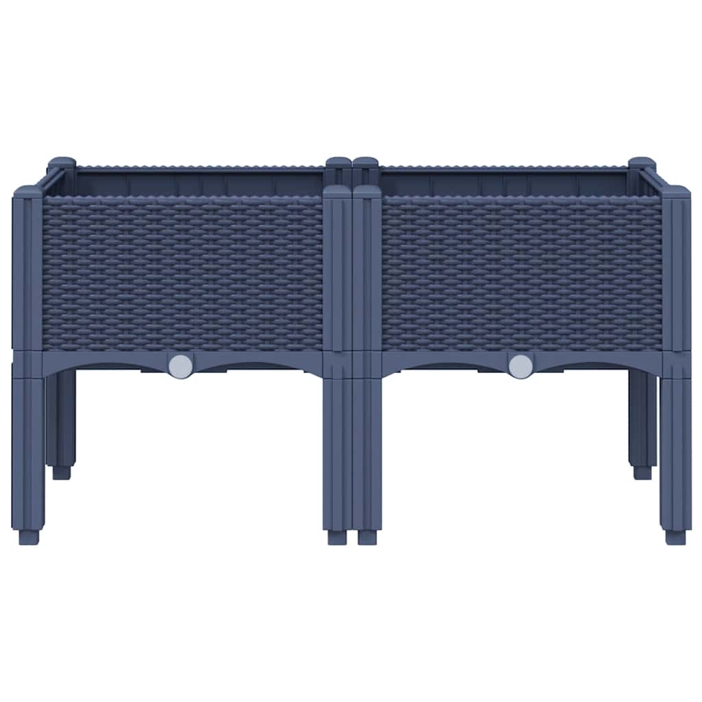 VIDAXL -Planungsbox mit Beinen 80x40x42 cm Polypropengrau