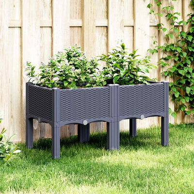 VIDAXL -Planungsbox mit Beinen 80x40x42 cm Polypropengrau