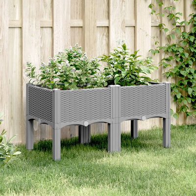 VIDAXL -Planungsbox mit Beinen 80x40x42 cm Polypropen hellgrau