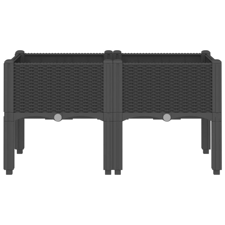 VIDAXL -Planungsbox mit Beinen 80x40x42 cm Polypropen Schwarz