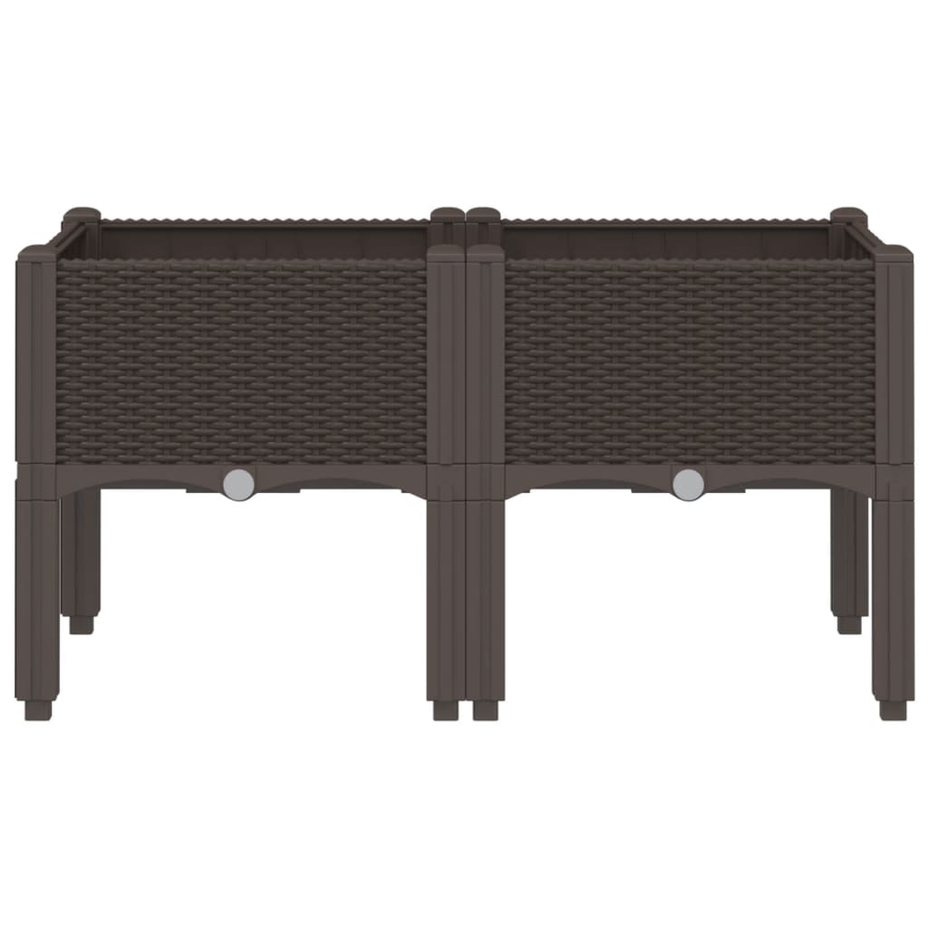 VIDAXL -Planungsbox mit Beinen 80x40x42 cm Polypropen braun