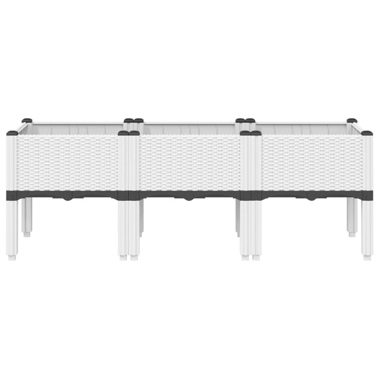 VIDAXL -Pflanzer mit Beinen 120 x 40 x 42 cm Polypropen weiß