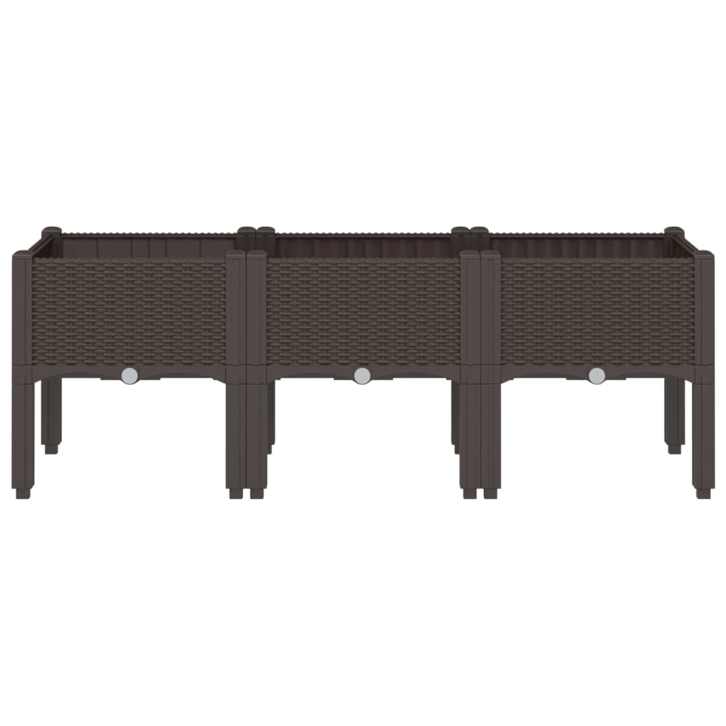 VIDAXL -Pflanzer mit Beinen 120 x 40 x 42 cm Polypropenbraun