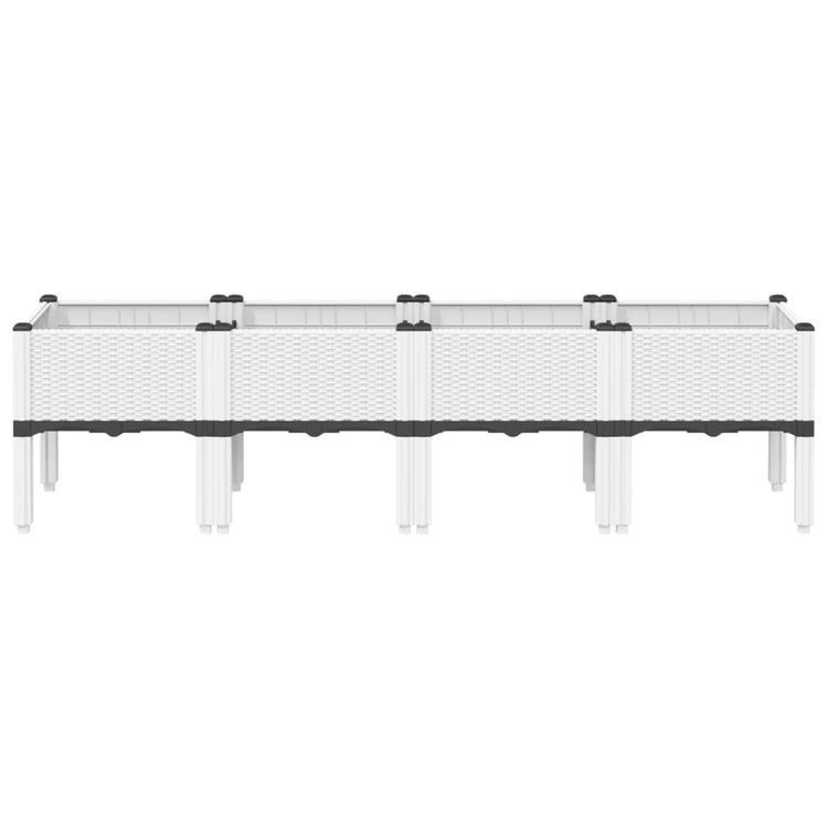 Vidaxl -Pflanzer mit Beinen 160 x 40 x 42 cm Polypropen weiß