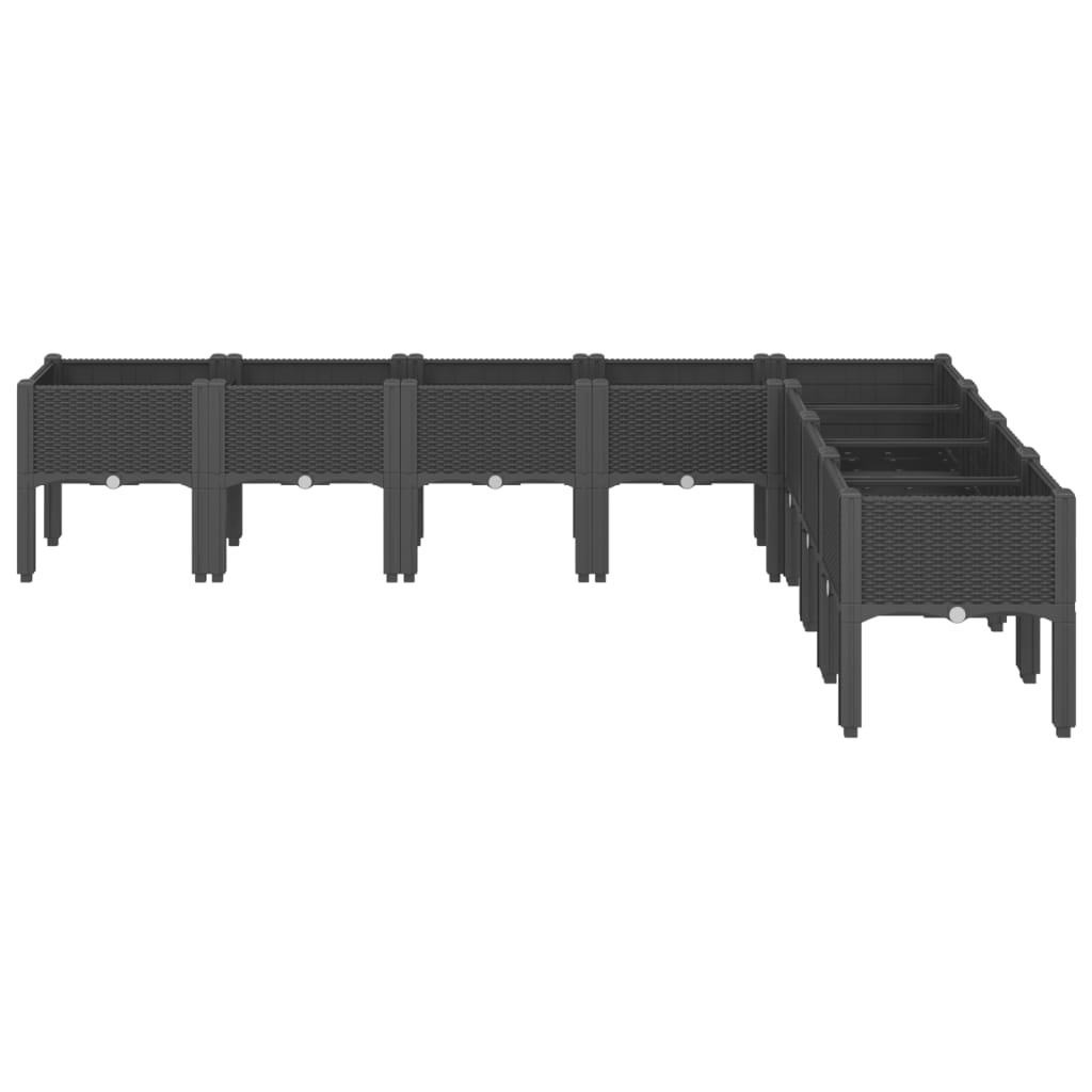 Vidaxx Pflanzgefäß mit Beinen 200x160x42 cm Polypropylen schwarz