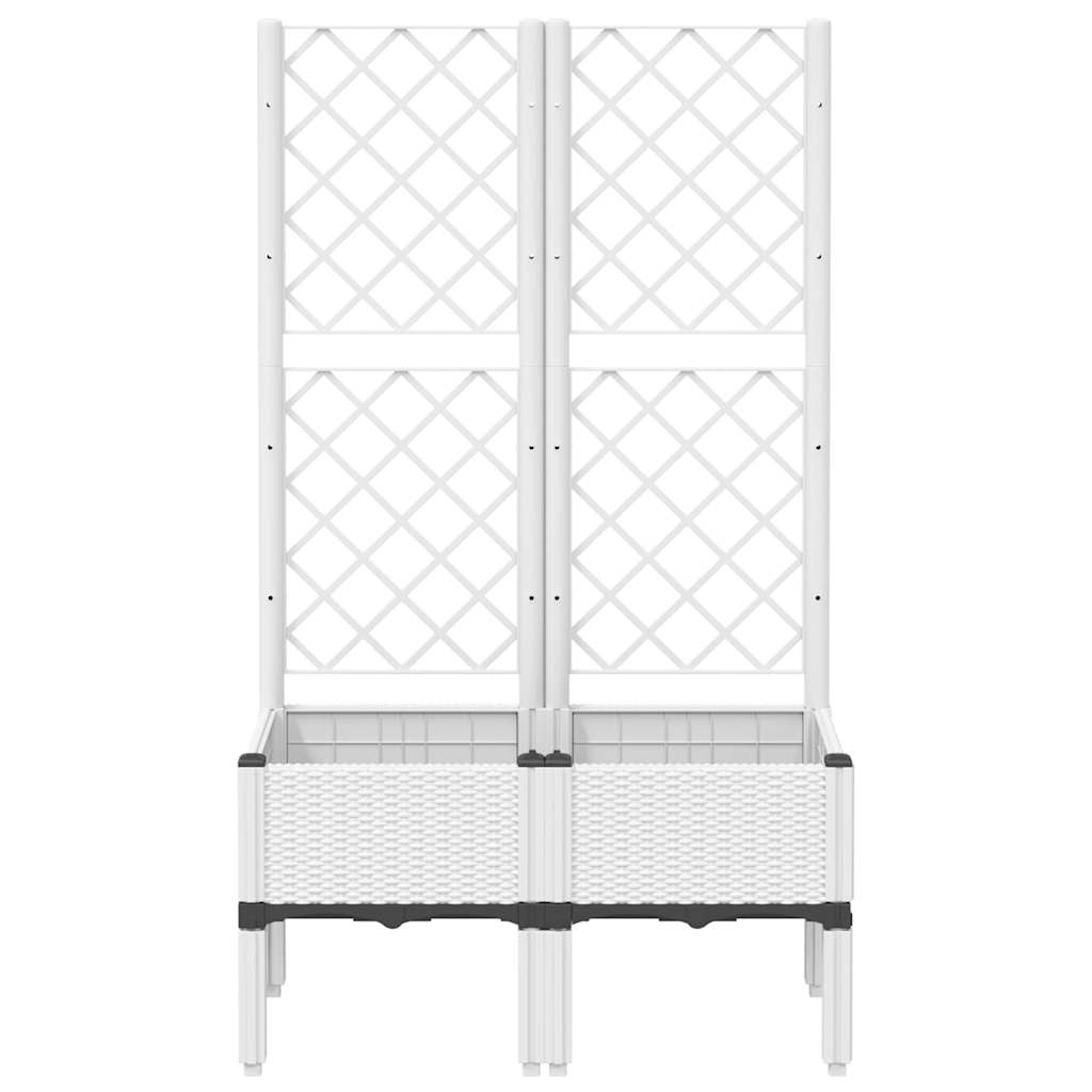 Vidaxl Plannet mit Latwerk 80x40x142 cm Polypropen weiß