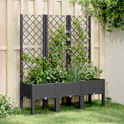 Vidaxl Plannet mit Slatarbeit 120x40x142 cm Polypropen schwarz - afbeelding 1