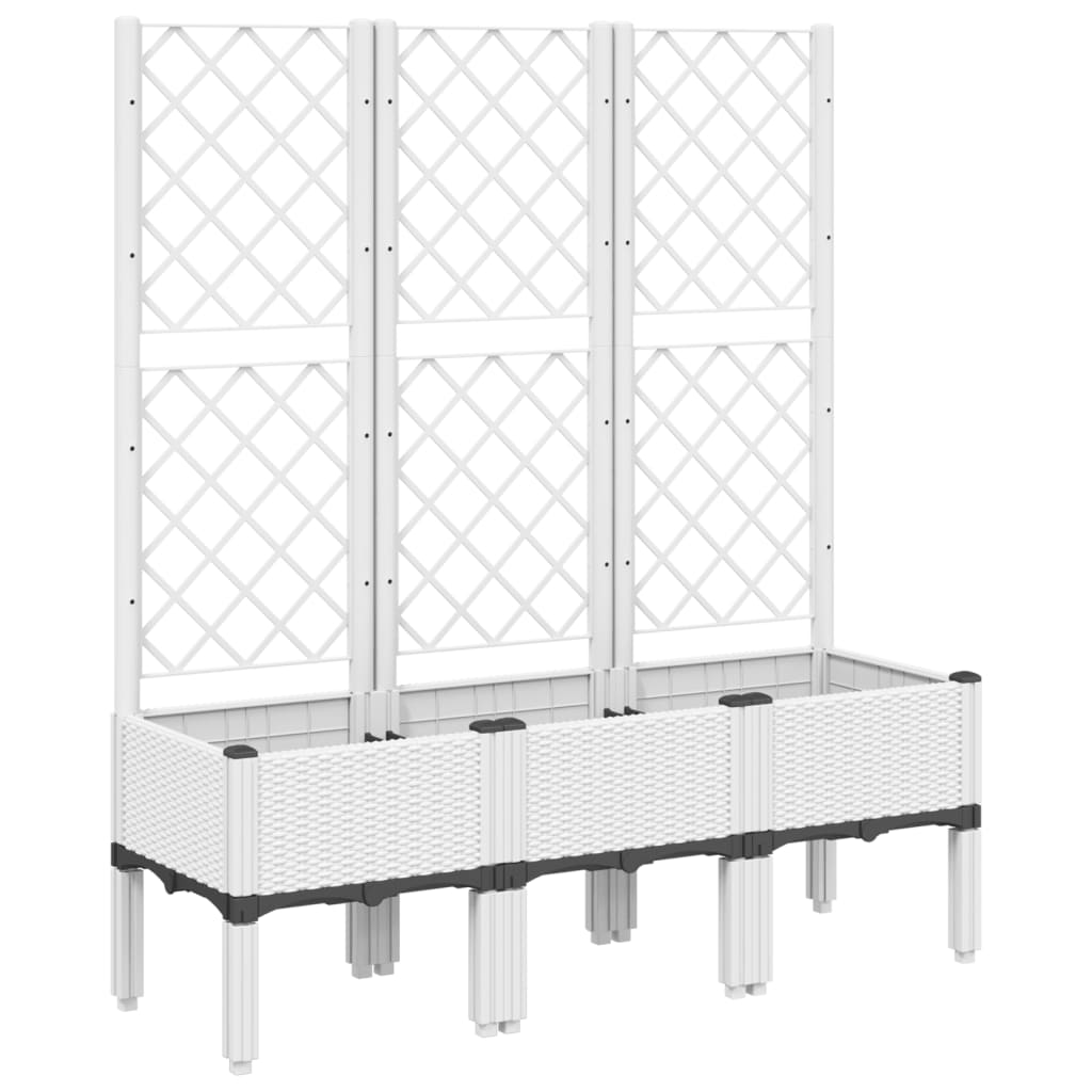 Vidaxl Plannet mit Latwerk 120x40x142 cm Polypropen weiß