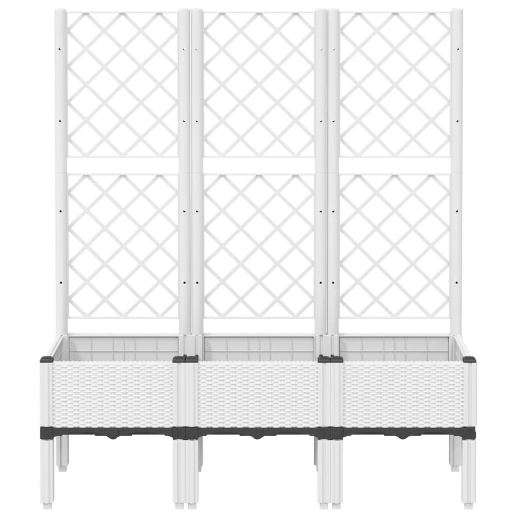 Vidaxl Plannet mit Latwerk 120x40x142 cm Polypropen weiß