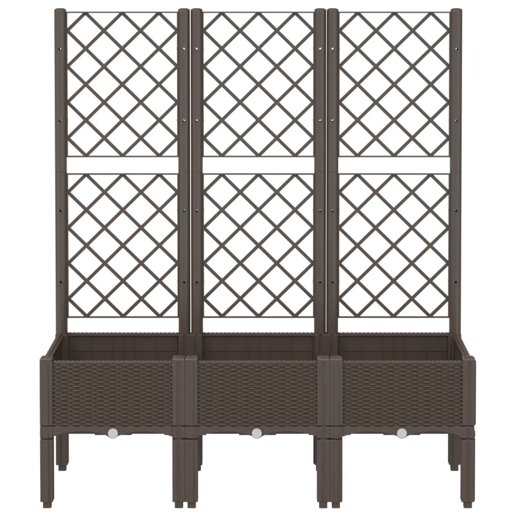 VIDAXL -Pflanzer mit Slatarbeit 120 x 40 x 142 cm Polypropenbraun