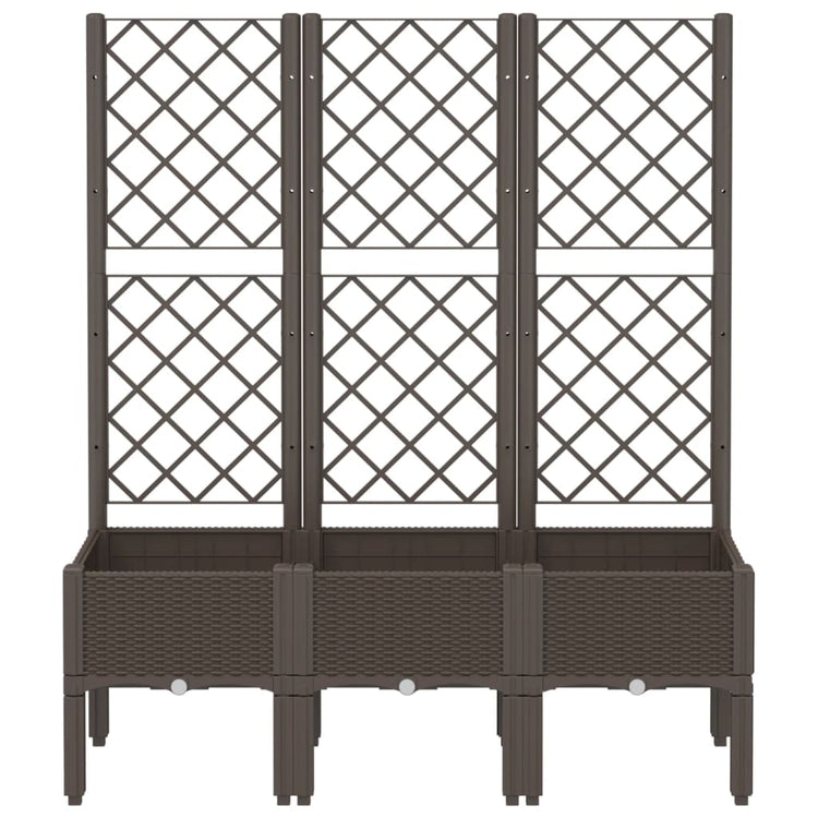 VIDAXL -Pflanzer mit Slatarbeit 120 x 40 x 142 cm Polypropenbraun