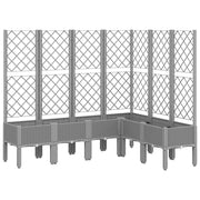 VIDAXL -Pflanzer mit Slatarbeit 160x120x142 cm Polypropen hellgrau - afbeelding 2
