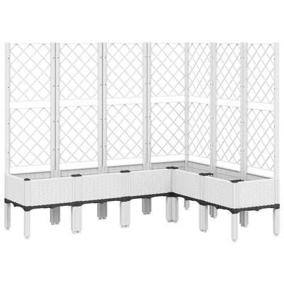 VIDAXL -Pflanzer mit Latwerk 160x120x142 cm Polypropen weiß