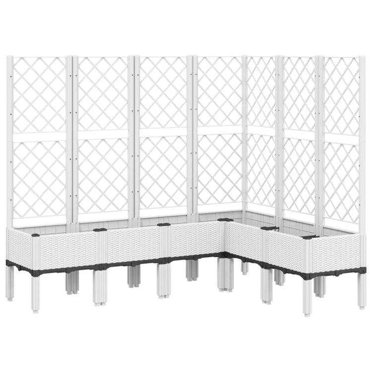 VIDAXL -Pflanzer mit Latwerk 160x120x142 cm Polypropen weiß
