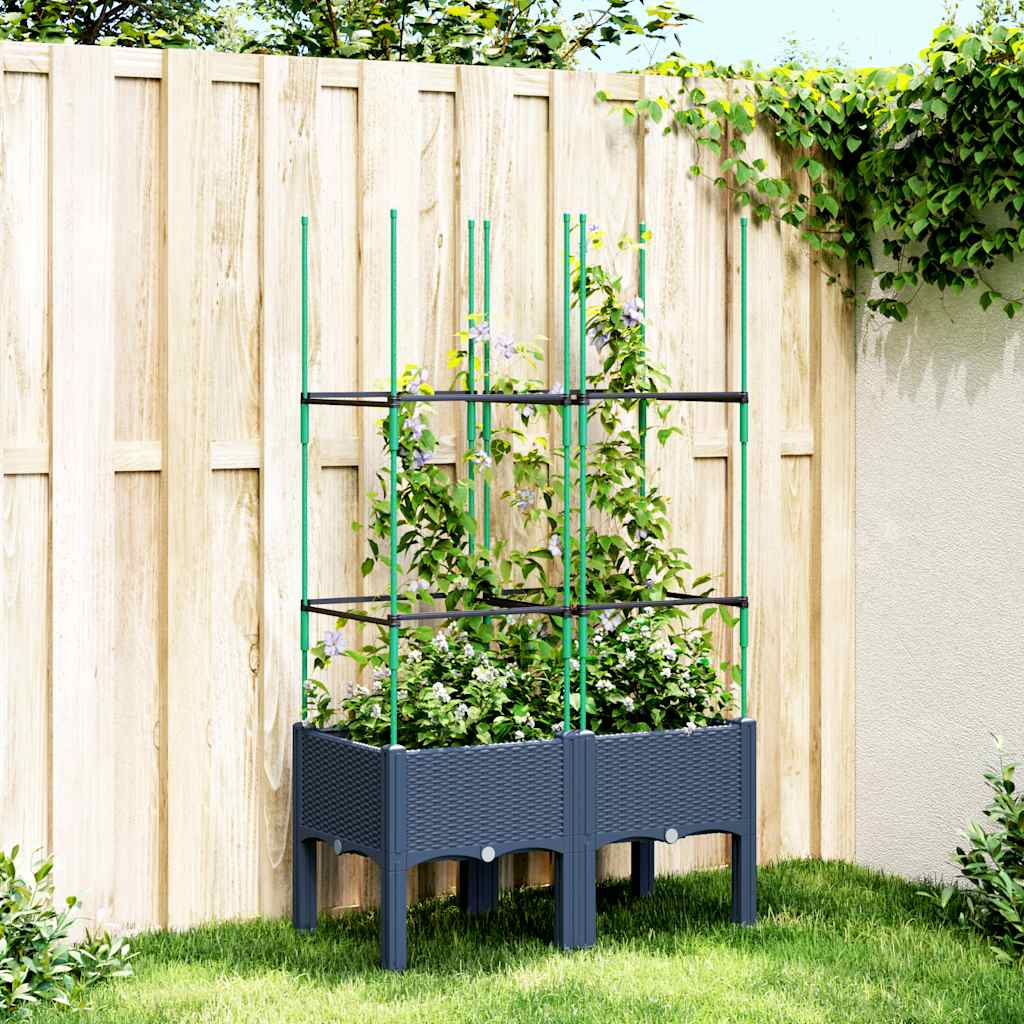 Vidaxl Plannet mit SLAT 80x40x142.5 cm Polypropengrau