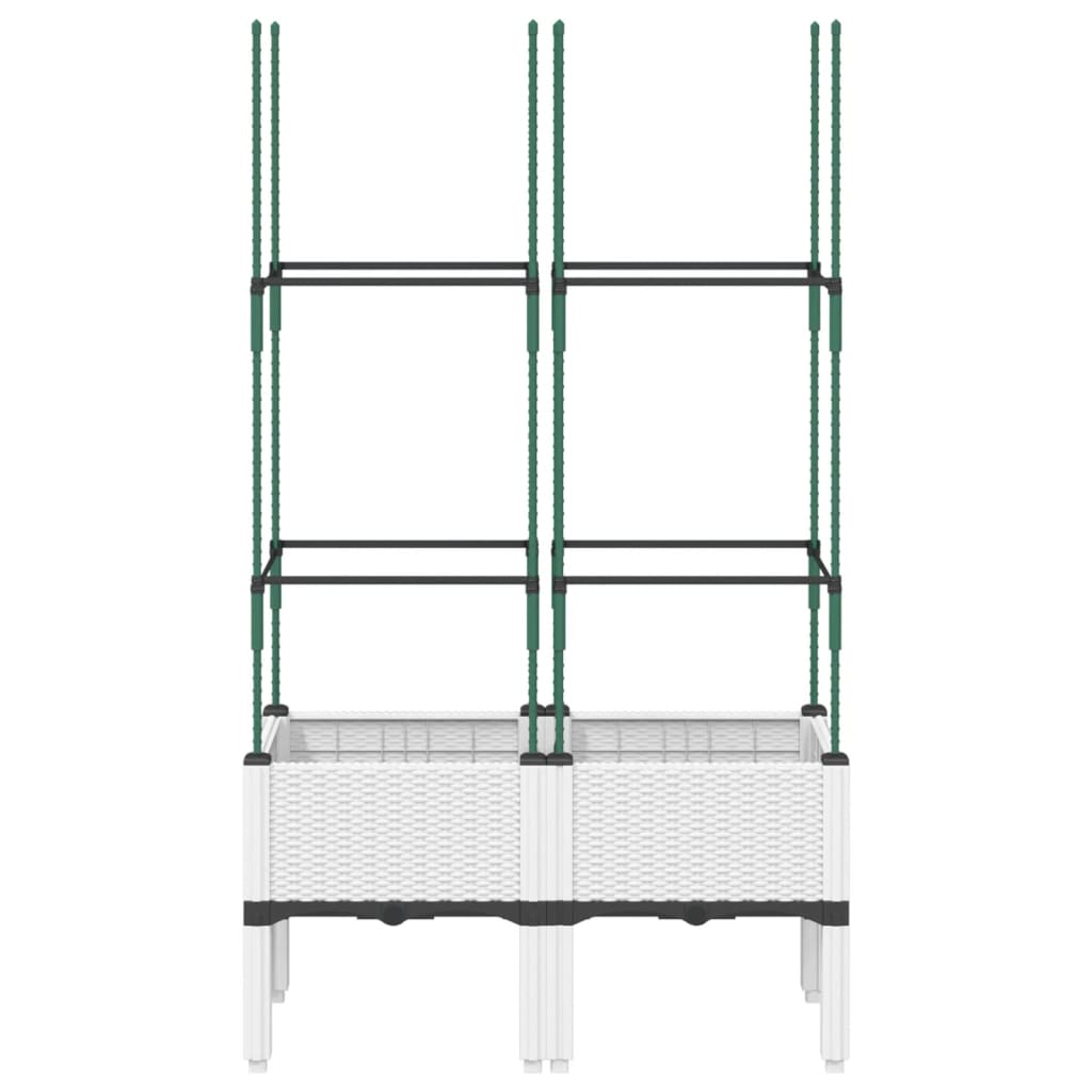 VIDAXL -Pflanzer mit Latwerk 80x40x142.5 cm Polypropen weiß