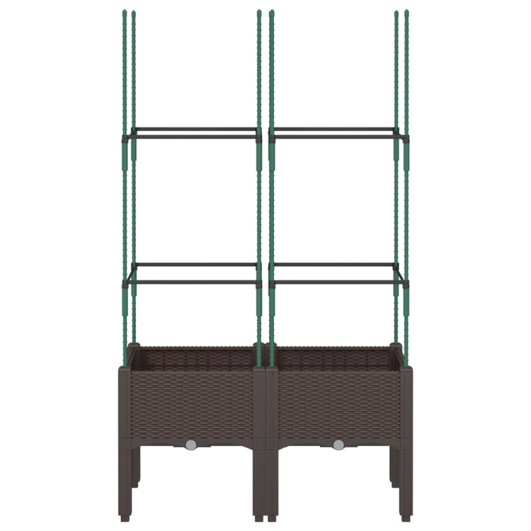 VIDAXL -Pflanzer mit Latwerk 80x40x142.5 cm Polypropenbraun