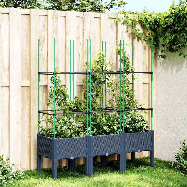 VIDAXL -Plannet mit Slatarbeit 120x40x142.5 cm Polypropengrau