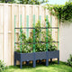 VIDAXL -Plannet mit Slatarbeit 120x40x142.5 cm Polypropengrau