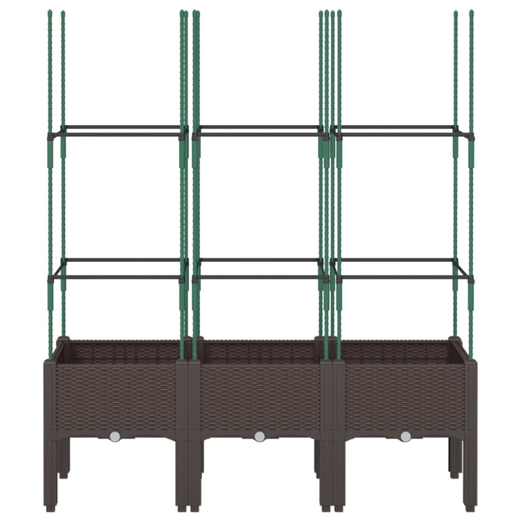 VIDAXL -Pflanzer mit Slatarbeit 120x40x142.5 cm Polypropenbraun