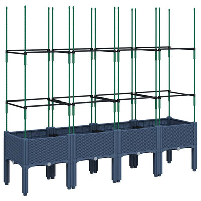 VIDAXL -Pflanzer mit Latwerk 160 x 40 x 142,5 cm Polypropengrau