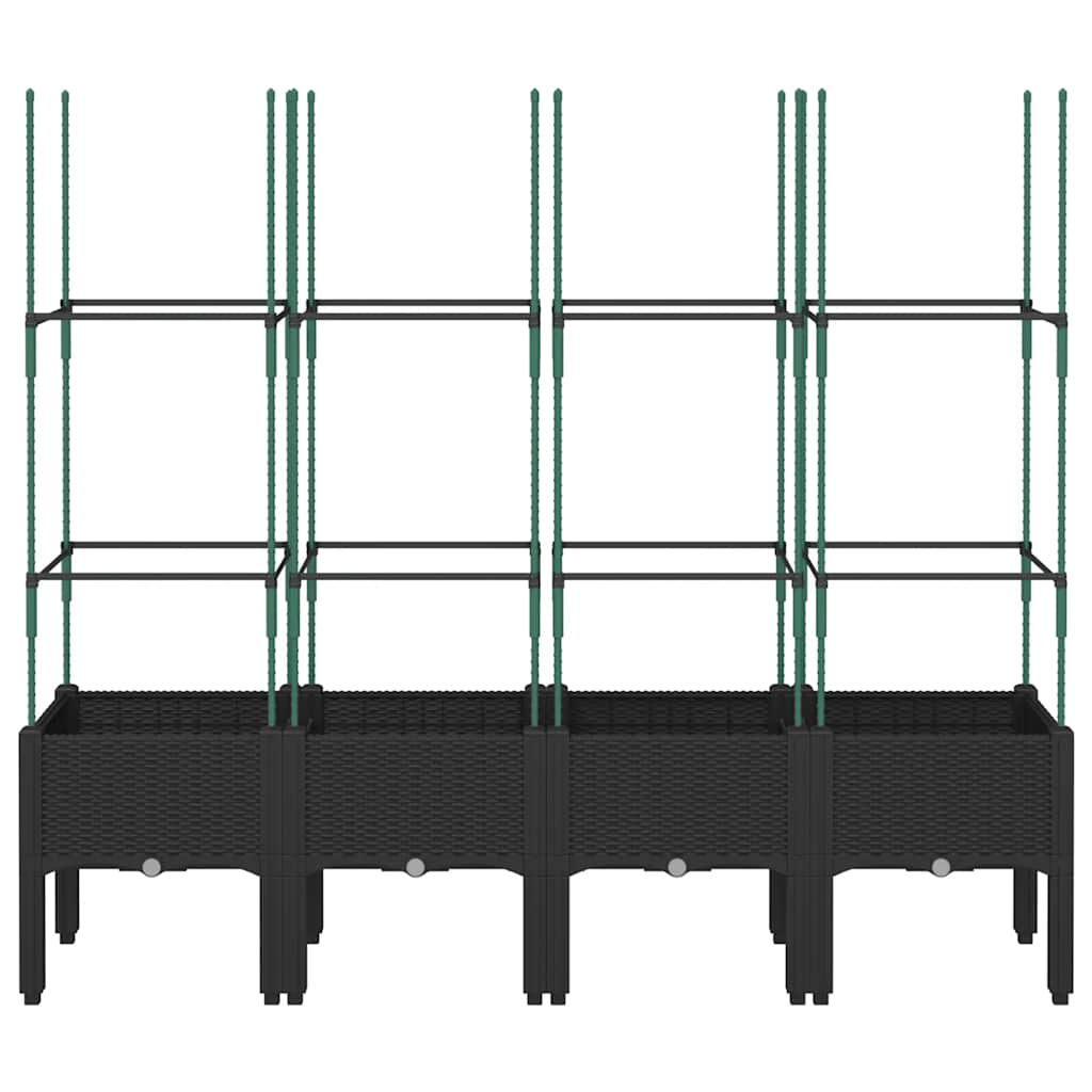 Vidaxl Plannet mit Latwerk 160x40x142.5 cm Polypropen Schwarz