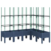 VIDAXL -Pflanzer mit Slatarbeit 160x120x142.5 cm Polypropengrau - afbeelding 2