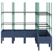 VIDAXL -Pflanzer mit Slatarbeit 160x120x142.5 cm Polypropengrau - afbeelding 3