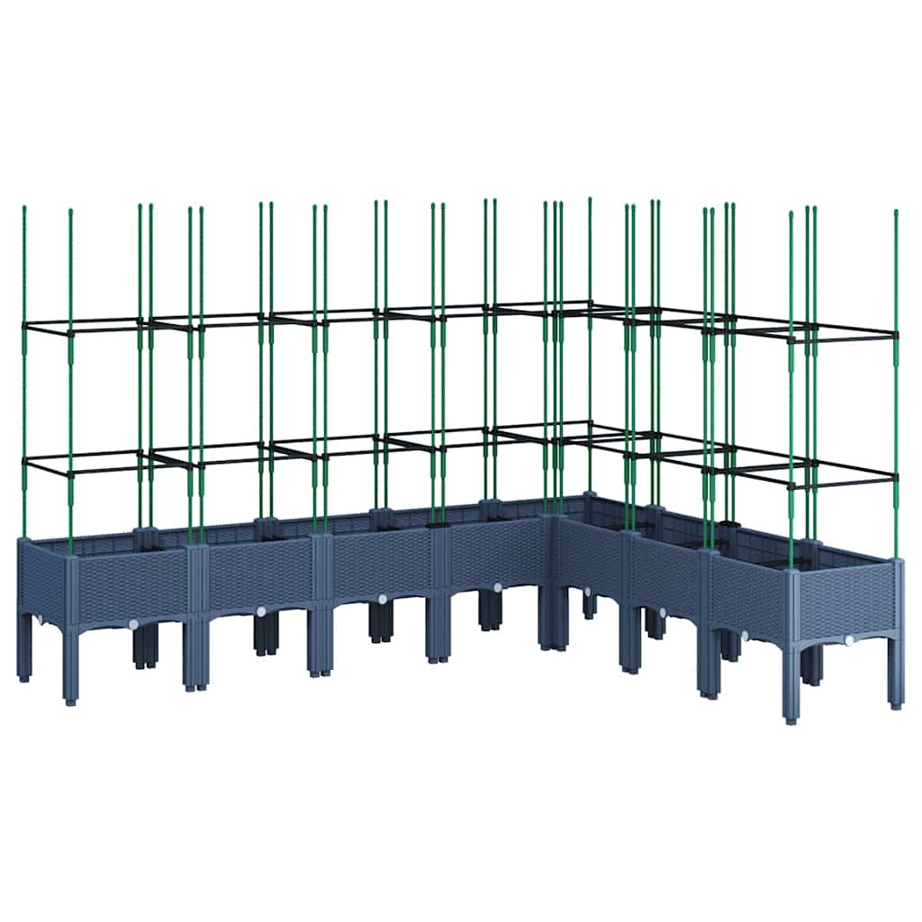 VIDAXL -Pflanzer mit Latwerk 200x160x142.5 cm Polypropengrau