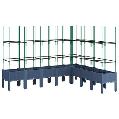 VIDAXL -Pflanzer mit Latwerk 200x160x142.5 cm Polypropengrau
