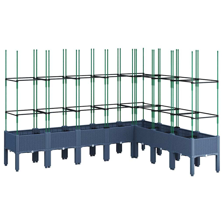 VIDAXL -Pflanzer mit Latwerk 200x160x142.5 cm Polypropengrau