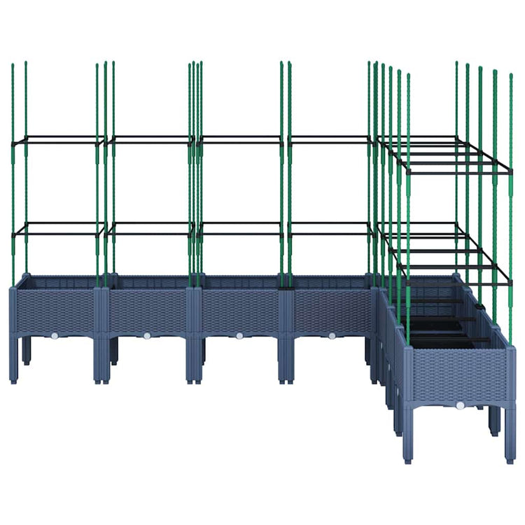 VIDAXL -Pflanzer mit Latwerk 200x160x142.5 cm Polypropengrau