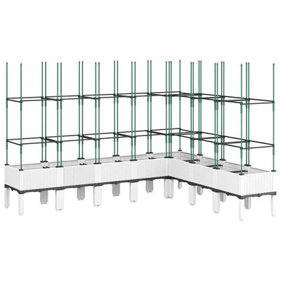 VIDAXL -Pflanzer mit Latwerk 200x160x142.5 cm Polypropen weiß