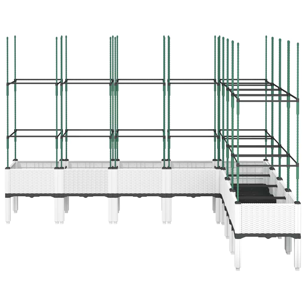 VIDAXL -Pflanzer mit Latwerk 200x160x142.5 cm Polypropen weiß