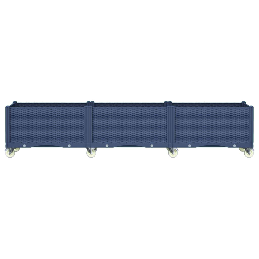 Vidaxx Pflanzgefäß mit Rädern 240x50x54 cm Polypropylen blaugrau