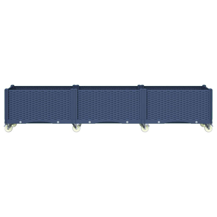 Vidaxx Pflanzgefäß mit Rädern 240x50x54 cm Polypropylen blaugrau