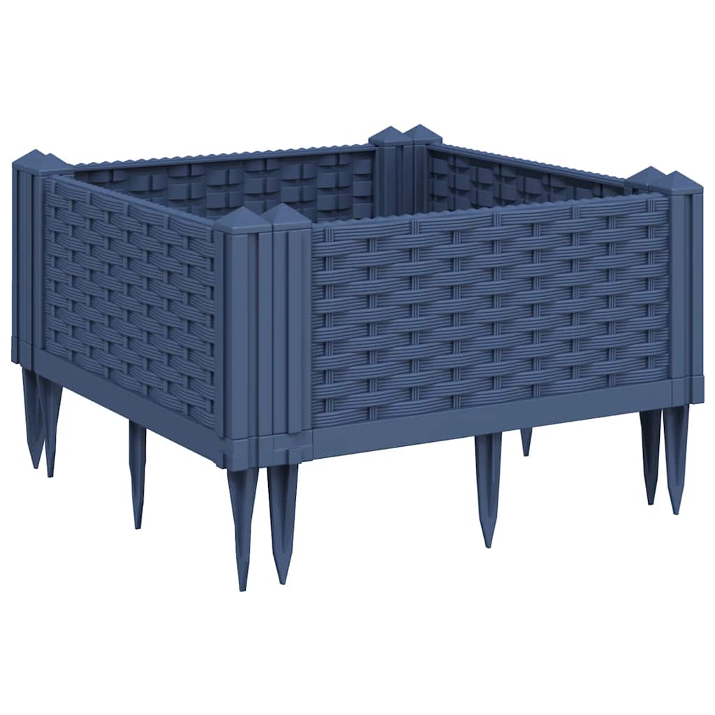 VIDAXL -Pflanzer mit Stiften 42.5x42.5x28,5 cm Polypropengrau