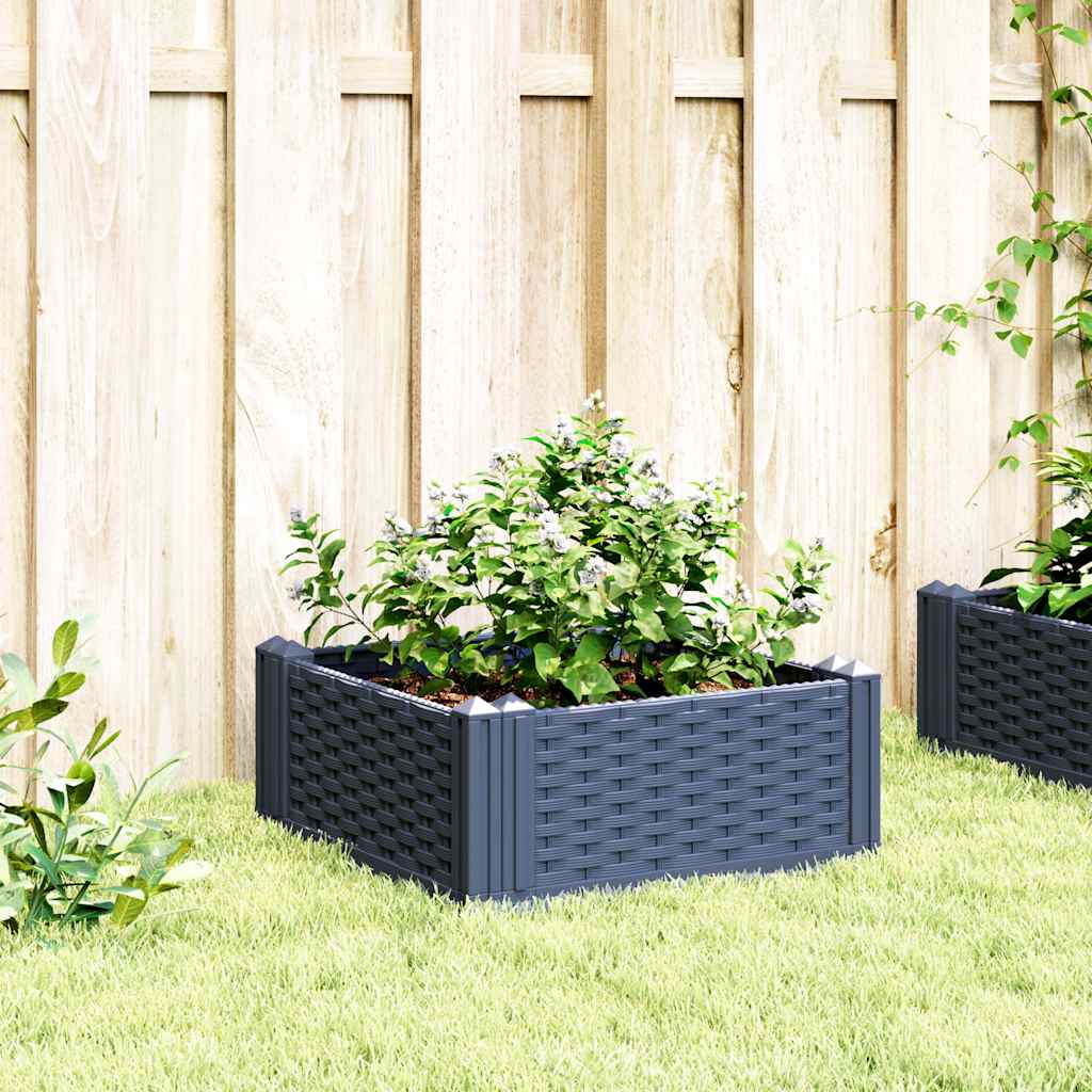VIDAXL -Pflanzer mit Stiften 42.5x42.5x28,5 cm Polypropengrau