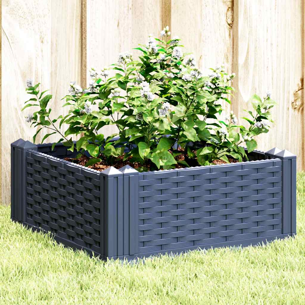 VIDAXL -Pflanzer mit Stiften 42.5x42.5x28,5 cm Polypropengrau
