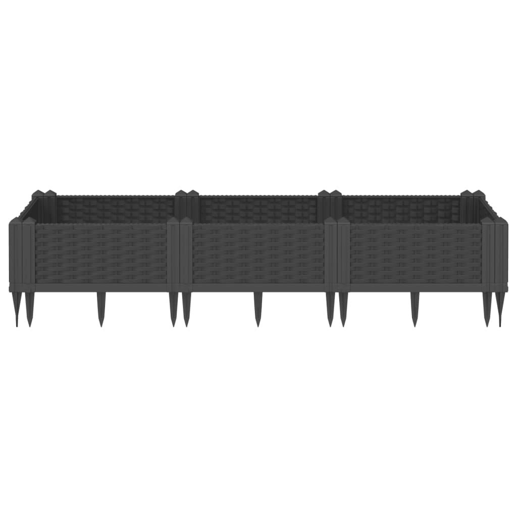 VIDAXL -Planungsbox mit Pins 125x40x28,5 cm Polypropen Schwarz