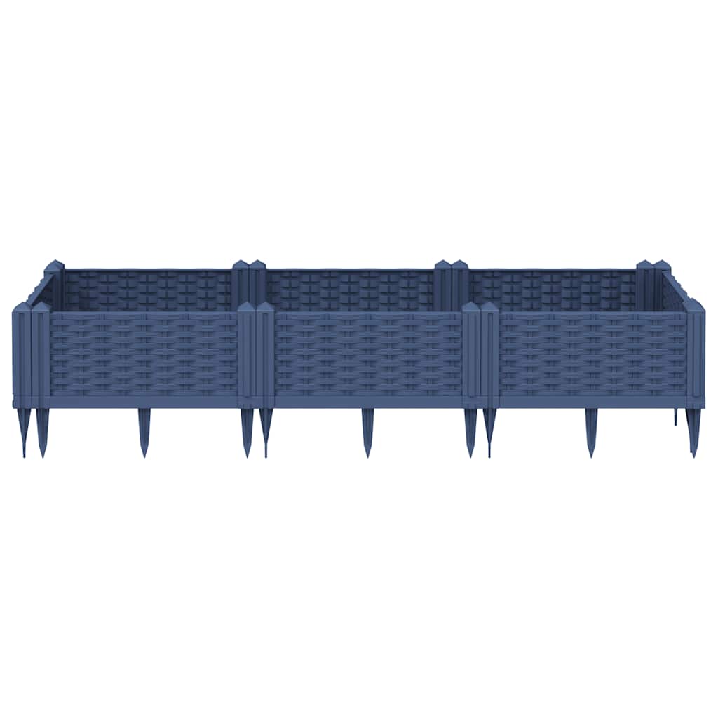VIDAXL -Pflanzer mit Pins 125x40x28,5 cm Polypropengrau