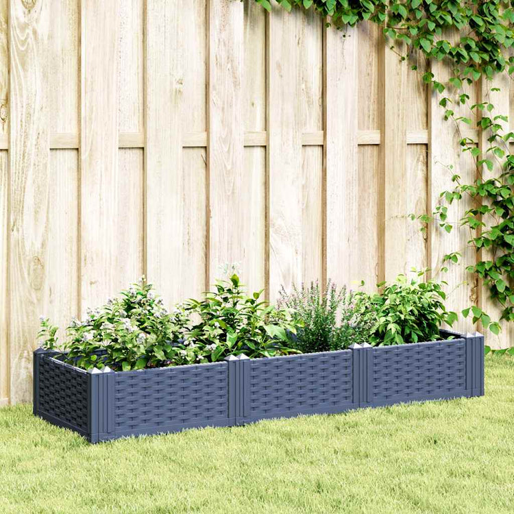 VIDAXL -Pflanzer mit Pins 125x40x28,5 cm Polypropengrau